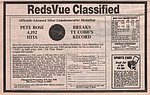 1985 Chicagoland Processing Enviromint (CPE) - Cincinnati Reds Silver Bullion - 4192 Hits Ad RedsVue and TSN 9-30-85.jpg