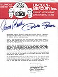 1972 Pete Rose and Johnny Bench Lincoln Mercury - Letterhead Paper.jpg