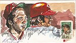 Wild Horse Cachets 1989 - Hand Painted Cachet Cover - Johnny Bench and Pete Rose.jpg