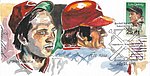 Wild Horse Cachets 1998 - Hand Painted Cachet Cover - Johnny Bench and Pete Rose Artist Proof to 25.jpg