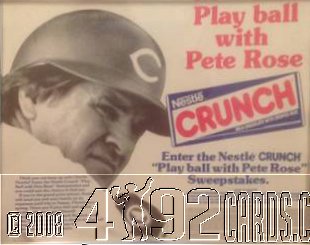 1986 Nestle Crunch Pete Rose-Cincinnati Reds-Original Print Ad-8.5 x 11" 