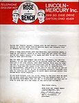 1971 Pete Rose and Johnny Bench Lincoln Mercury - Stationery with Letterhead.jpg